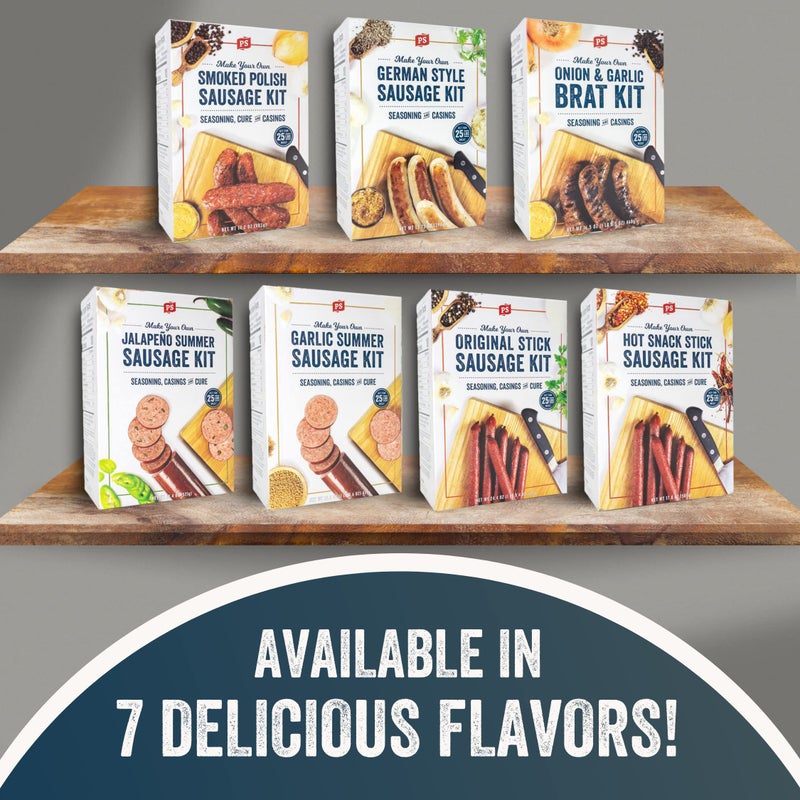 PS Seasoning German Style Sausage Kit - Includes Sausage Seasoning Mix and Casings for up to 25 lbs of Meat - Easy to Use, Complete with Instructions, For Pork, Beef, Venison, Wild Game - Image 5